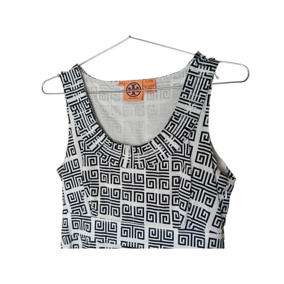 Tory Burch Dress Sz 4 Black White Geometric Print Sleeveless Cotton - Picture 5 of 16
